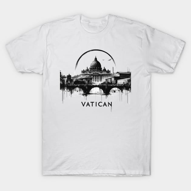 Sumie Vatican City Travel Painting T-Shirt by TomFrontierArt